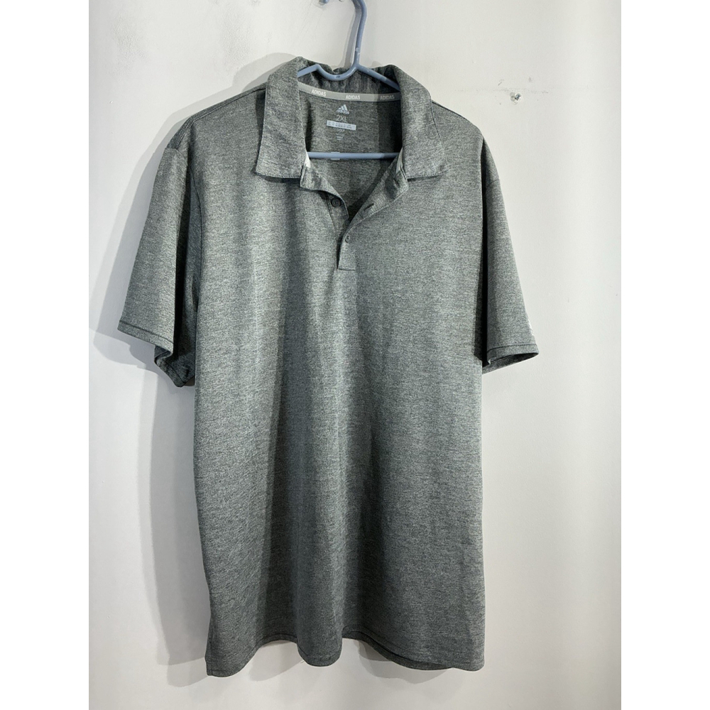 Men’s Adidas Pullover Golf Polo Shirt 2XL Gray 1/4 Button Down Collar